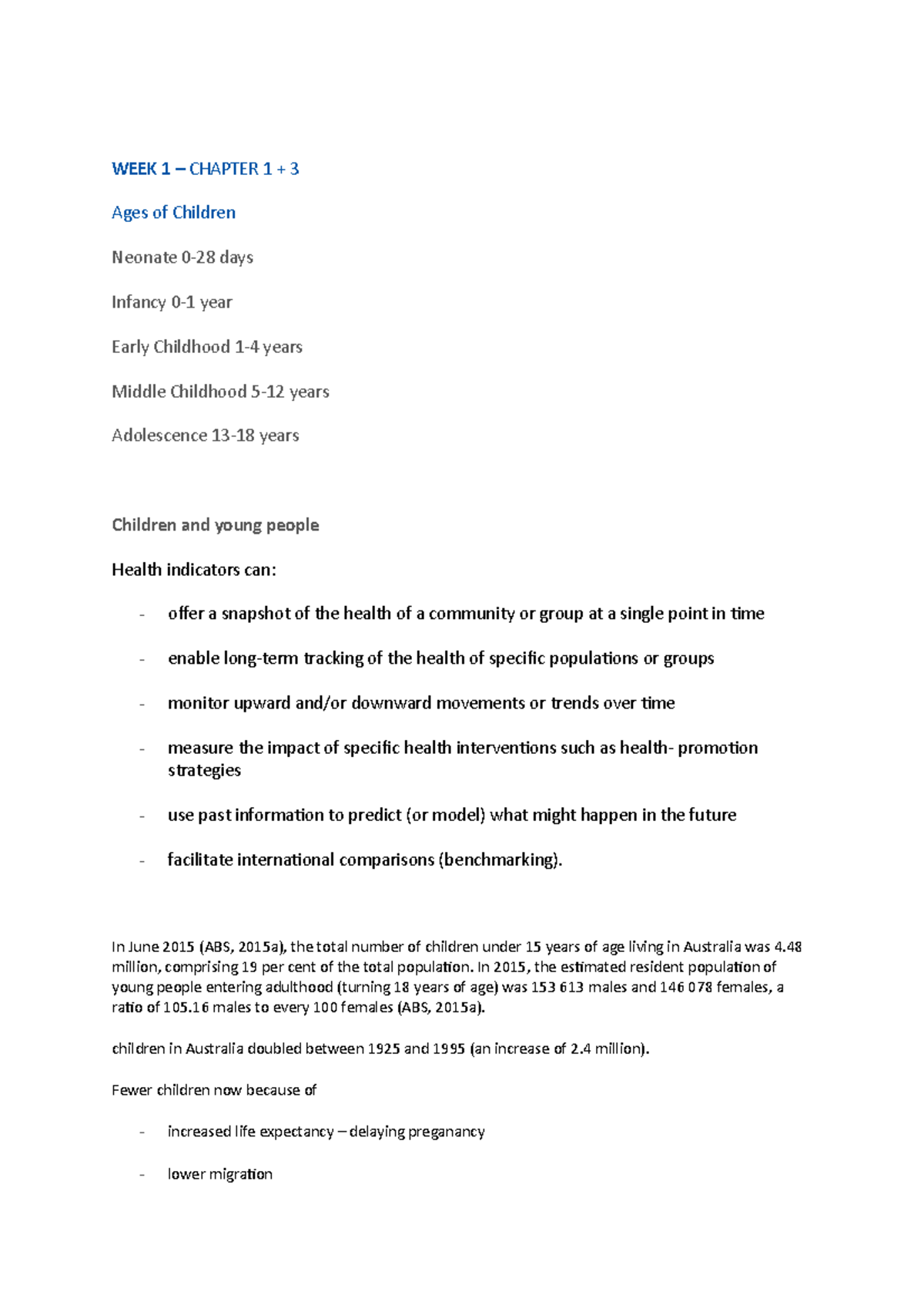 Weeks 1-2 textbook - Lecture notes 1-2 - WEEK 1 – CHAPTER 1 + 3 Ages of ...