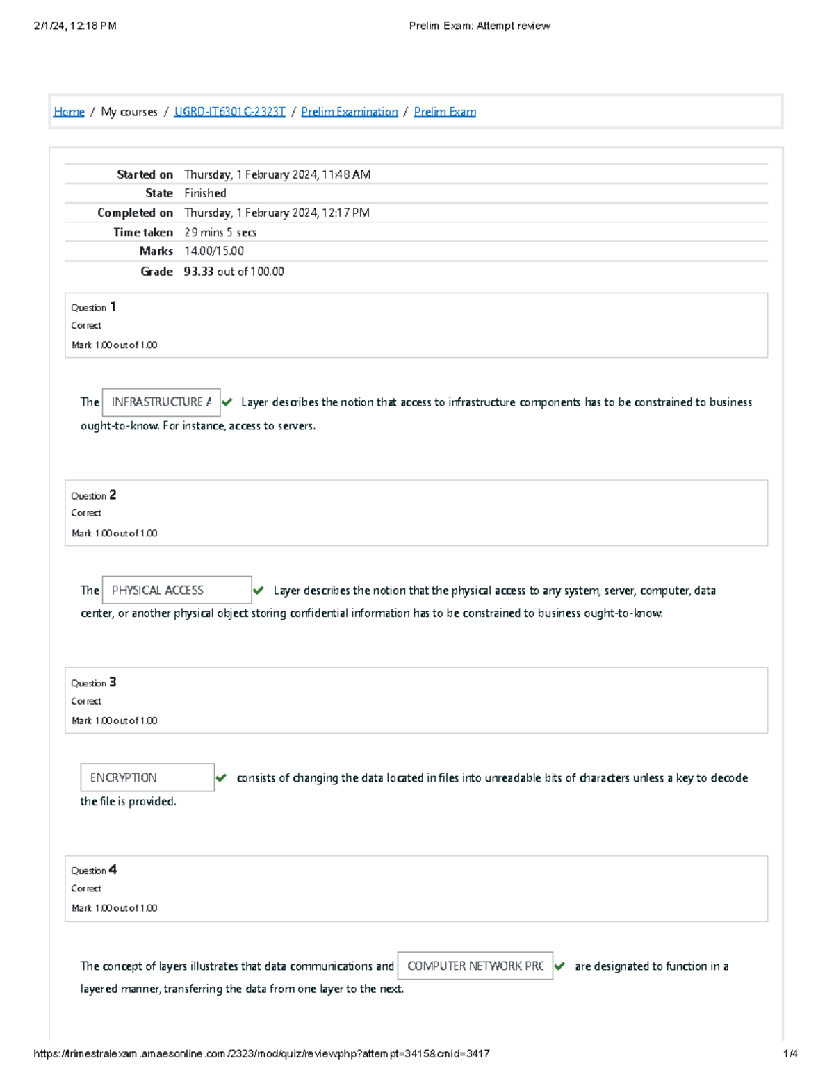Prelim Exam Information Assurance and Security 2 - Home / My courses ...