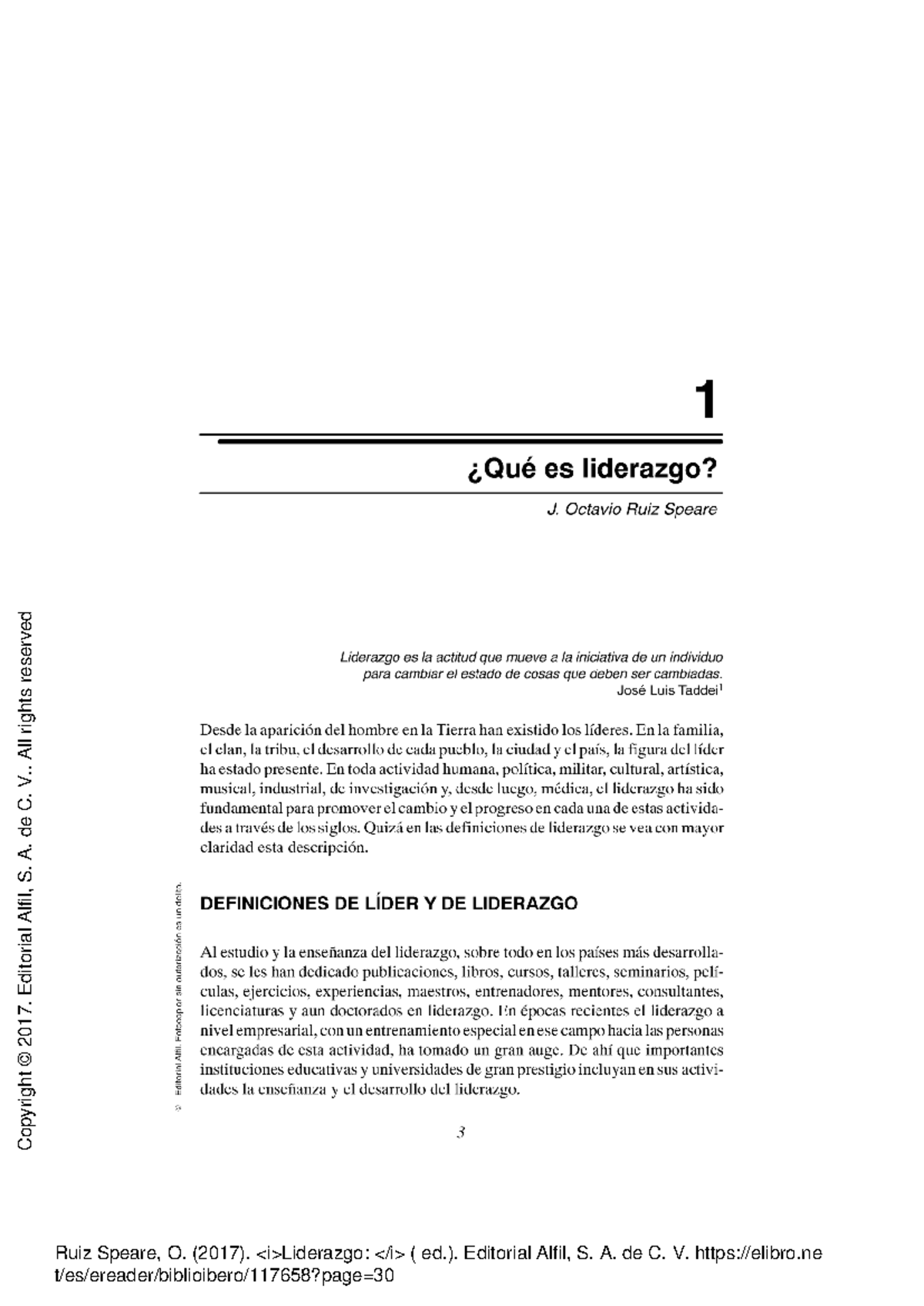 Liderazgo - Ruiz Speare, O. (2017). Liderazgo: ( Ed.). Editorial Alfil ...