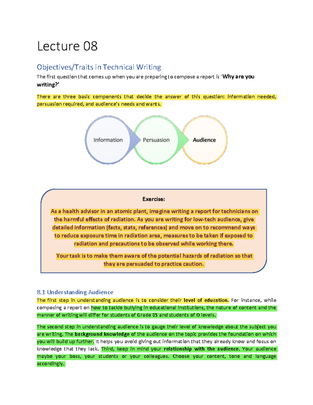 HUM102 Handouts Lecture 08 - Lecture 08 Objectives/Traits In Technical ...