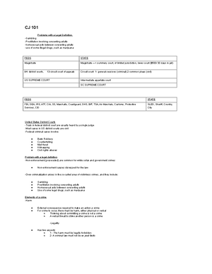 CJ 101 Notes 1 - CJ 101 Arrest Booking Bond Probable Cause Grand Jury ...