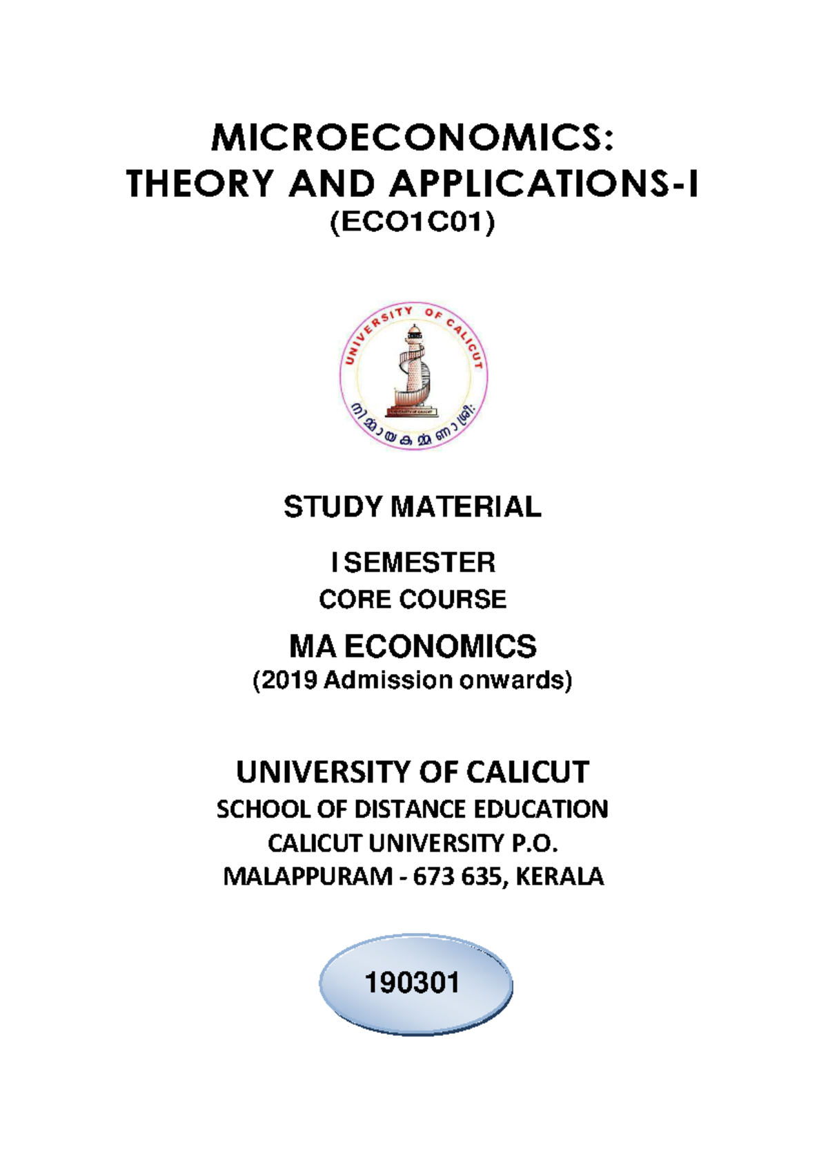 Micro Economics Pdf - MICROECONOMICS: THEORY AND APPLICATIONS-I ...