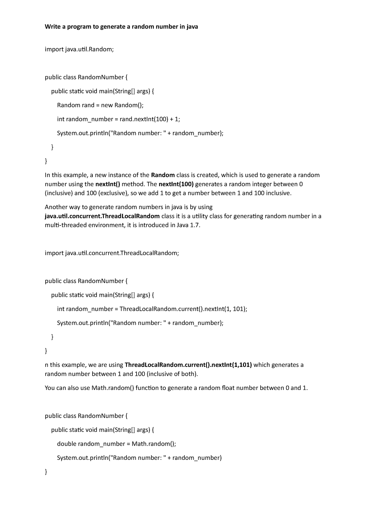 java-random-write-a-program-to-generate-a-random-number-in-java