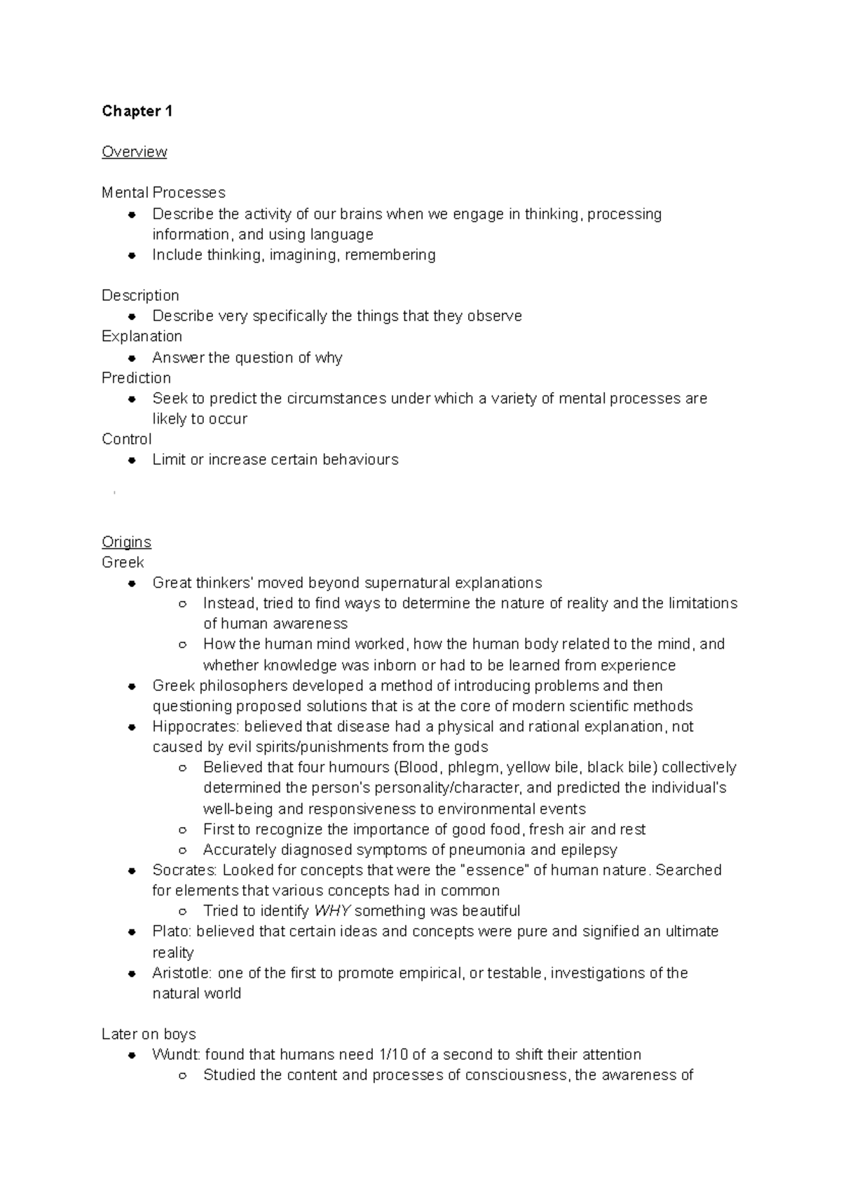 Psychology Chapter 1 - OL 101 Study Material - PS101 - WLU - Studocu