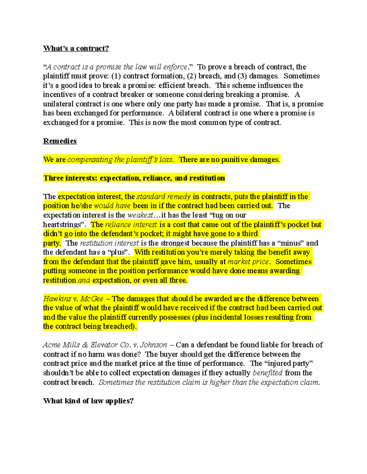Contracts POOP K1/2 What’s a contract? “A contract is a promise the
