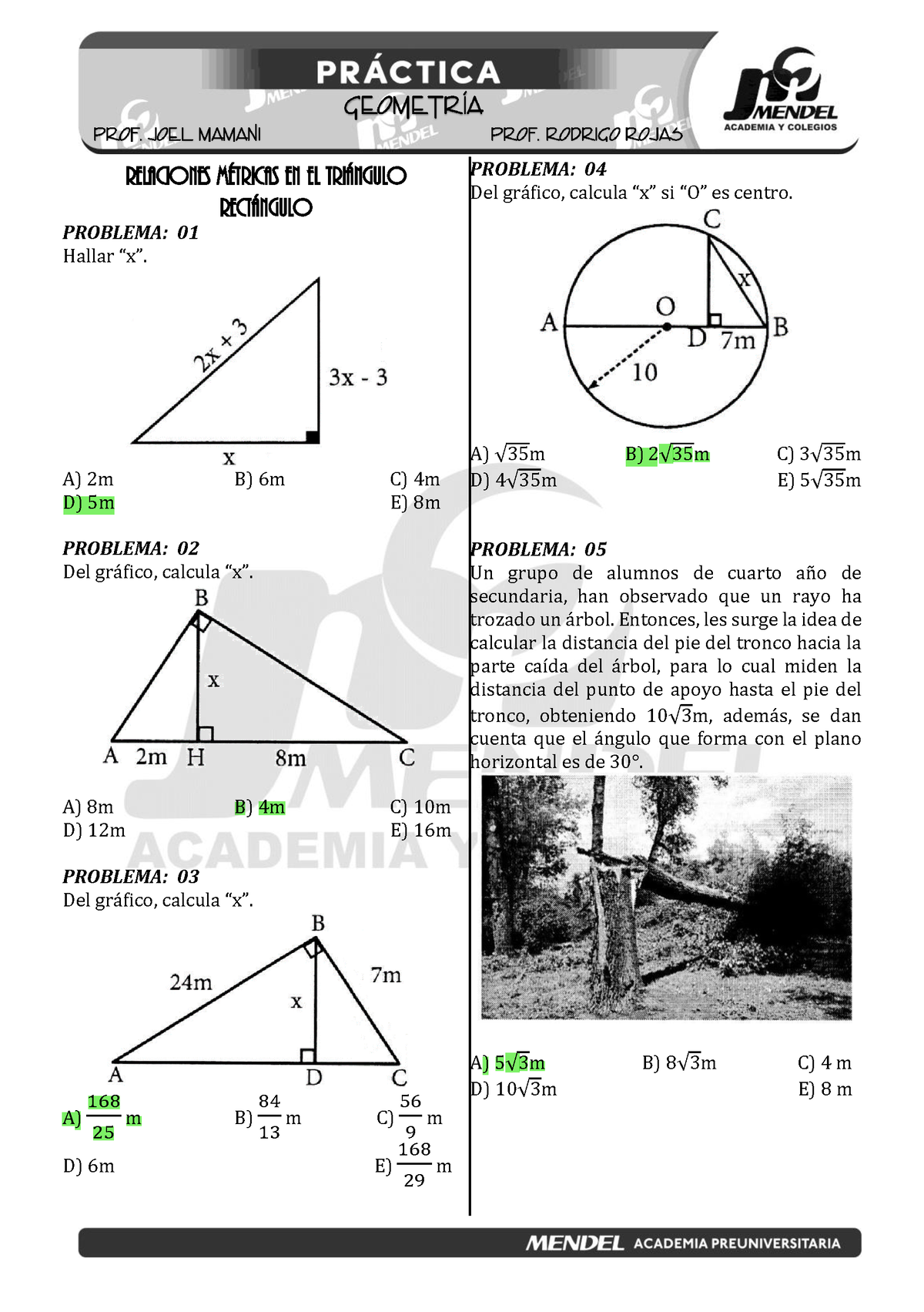 7 Relaciones Metricas EN EL Triangulo Rectangulo 30 - RELACIONES M.. EN ...