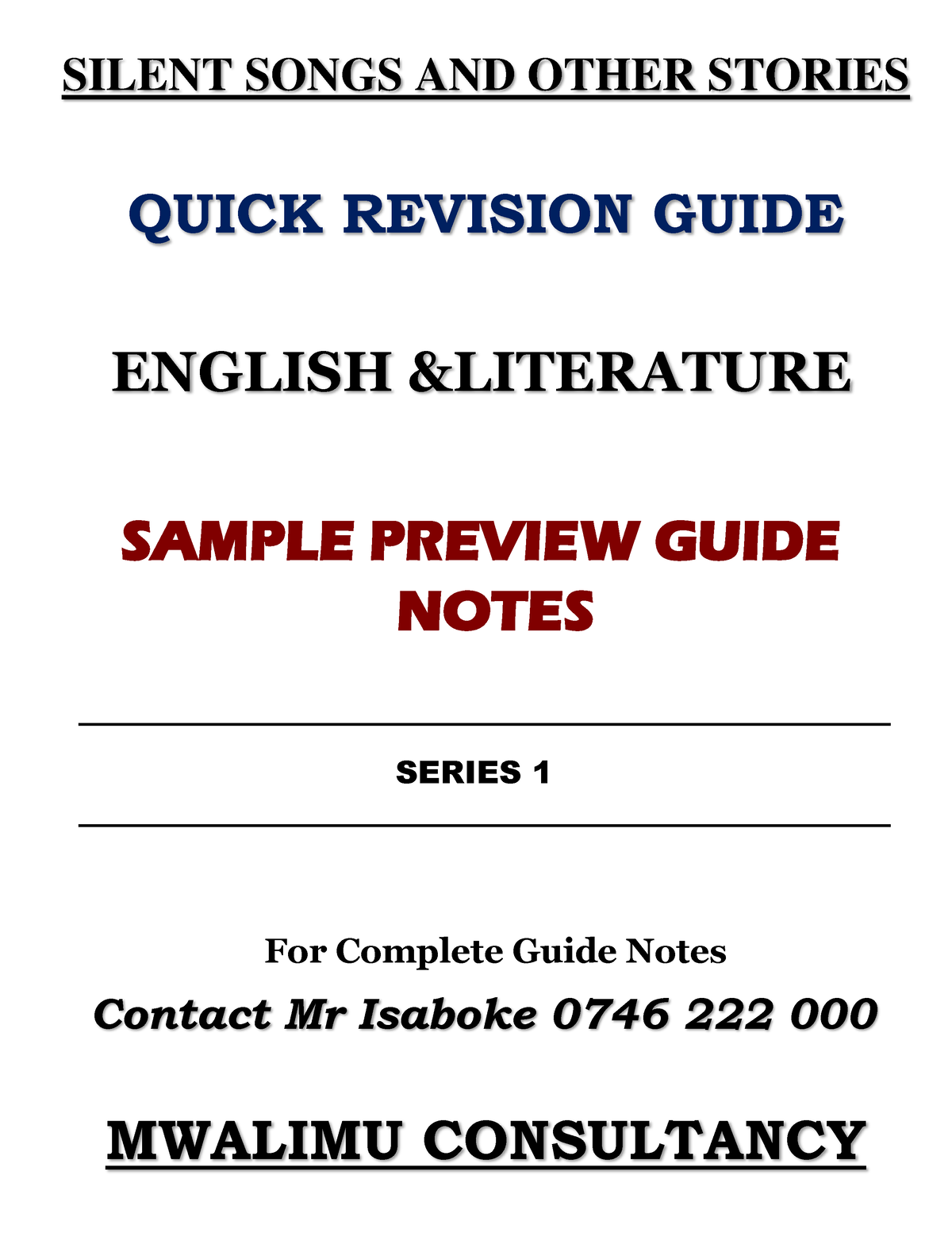 silent song essays questions and answers