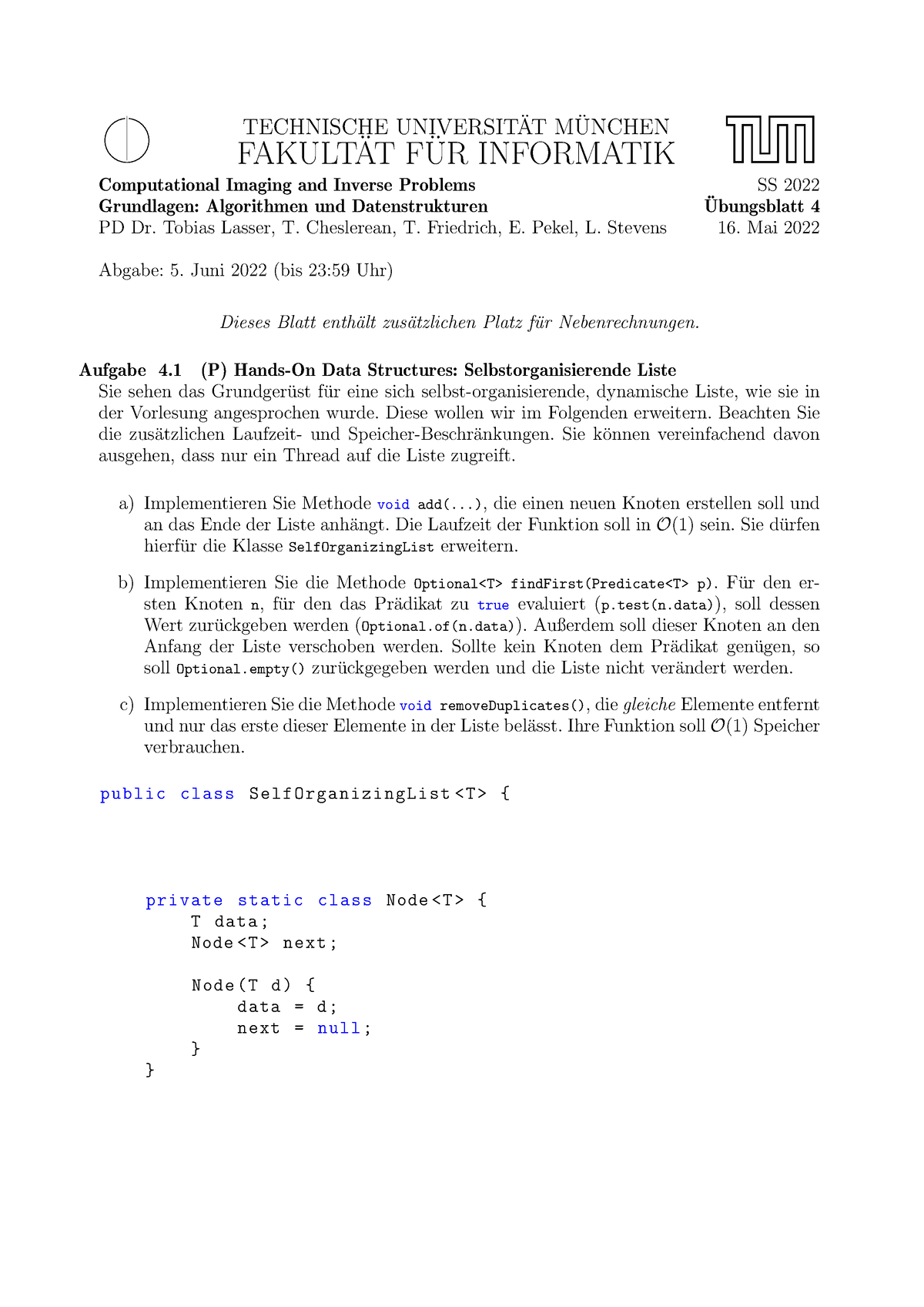 Blatt 04-extra - Tutorübung - TECHNISCHE UNIVERSITAT M ̈ UNCHEN ̈ ...