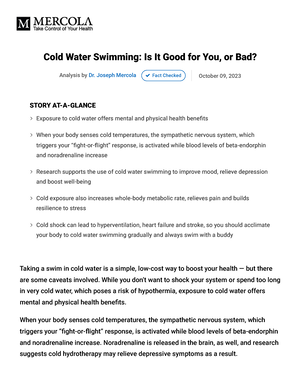 Cold Water Hazards and Safety