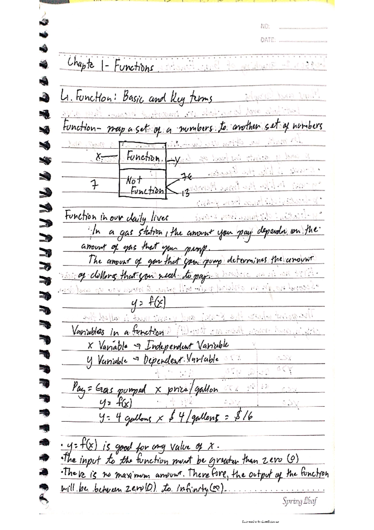 Chapter 1-Function (Notes) Tabadero, Aron Royce A. BSME 1A Batch 1 ...