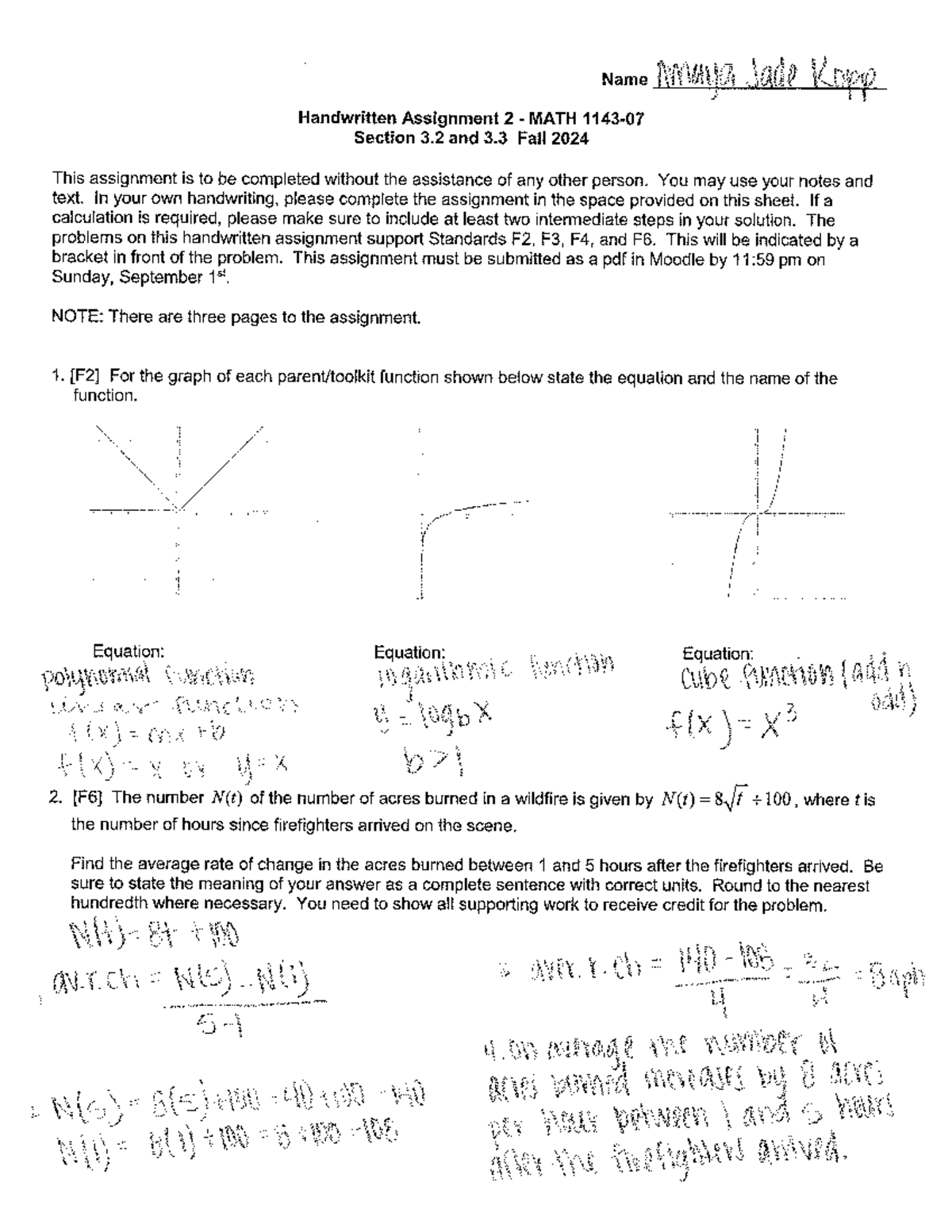 Doc04285520240829125046 - Name Amaya Jade Kopp Handwritten Assignment 2 ...