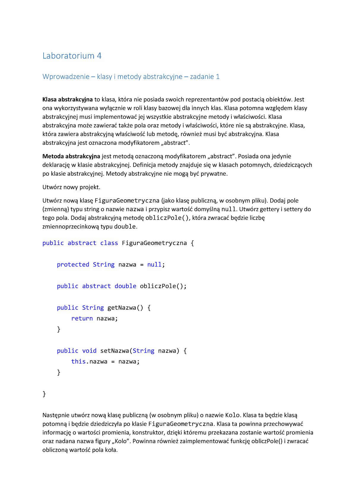Laboratorium Nr 4 - Programowanie Obiektowe - Laboratorium 4 ...