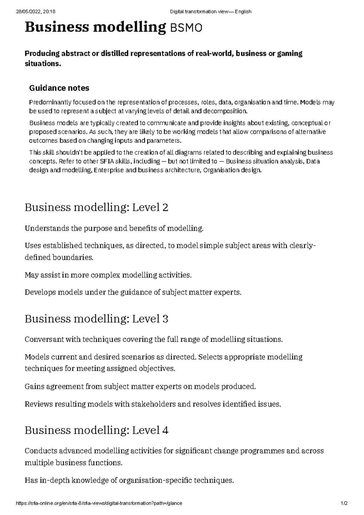 SFIA - Business Modelling — English - 28/05/2022, 20:18 Digital ...