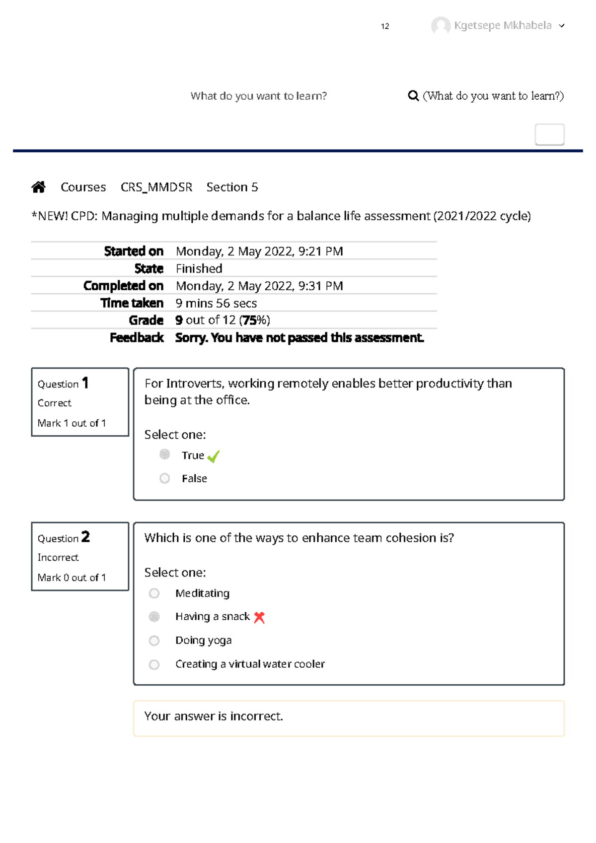 NEW CPD Managing multiple demands for a balance life assessment (2021 ...