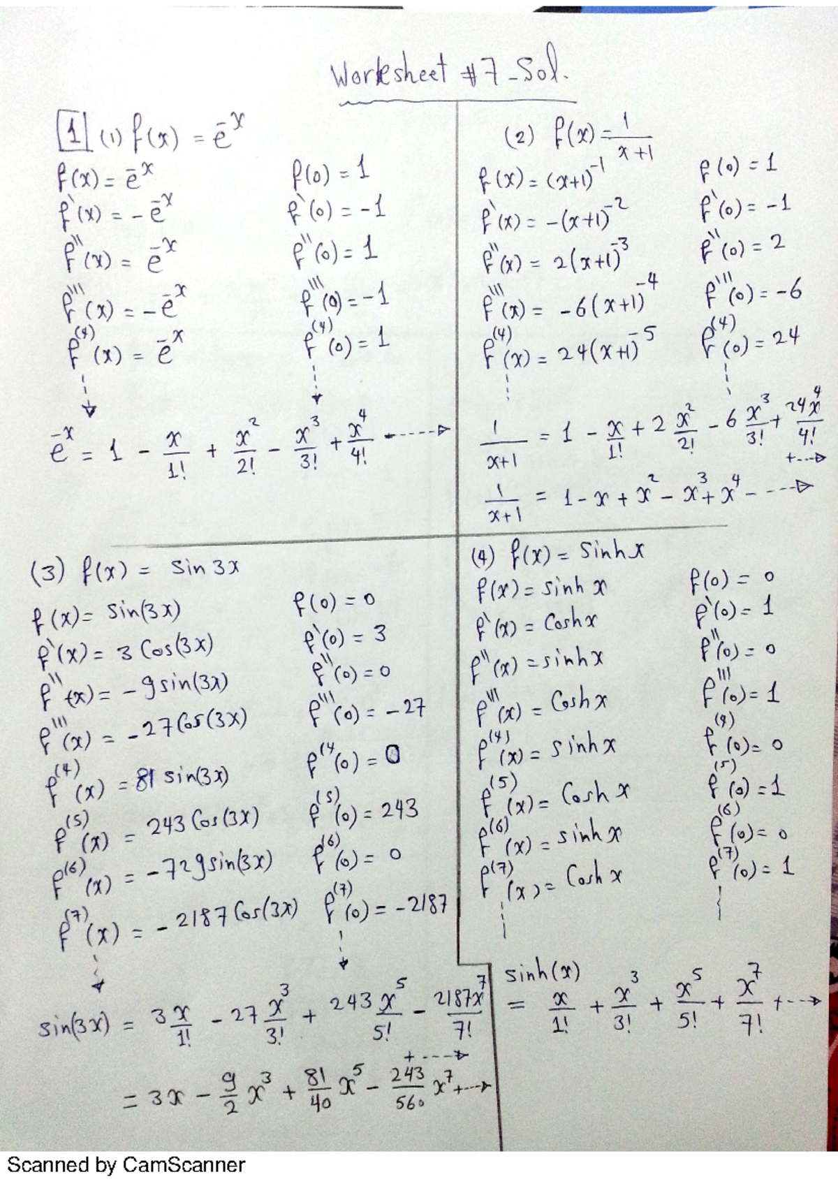 MAT151 Fall2020 Sheet 7 sol - Calculus I - Studocu