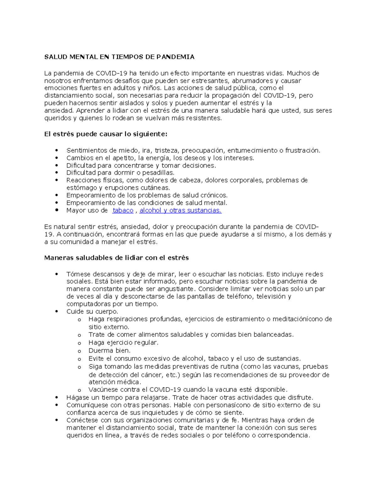 Salud Mental EN Tiempos DE Pandemia - SALUD MENTAL EN TIEMPOS DE ...