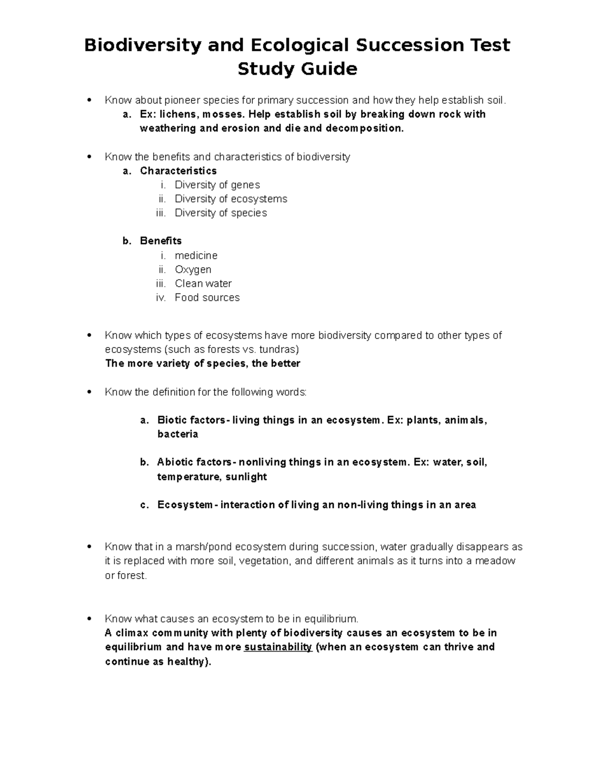Biodiversity+and+Ecological+Succession+Progressive+Study+Guide+2022 ...