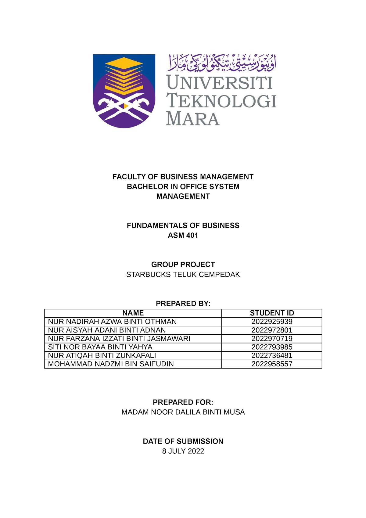 Combinepdf Student Work Faculty Of Business Management Bachelor In Office System Management Studocu