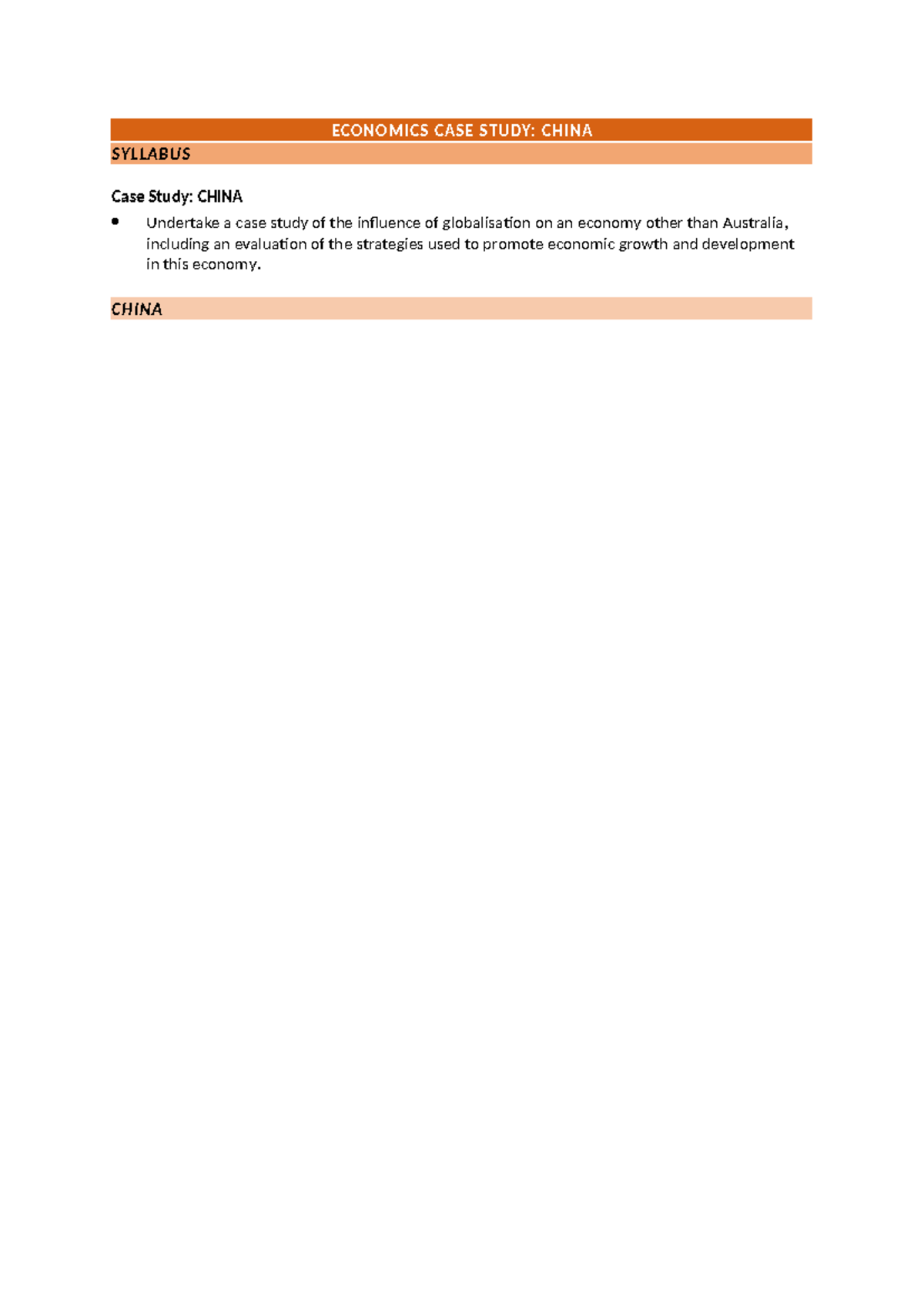 Economics Case Study - China - 023115 - ECONOMICS CASE STUDY: CHINA ...