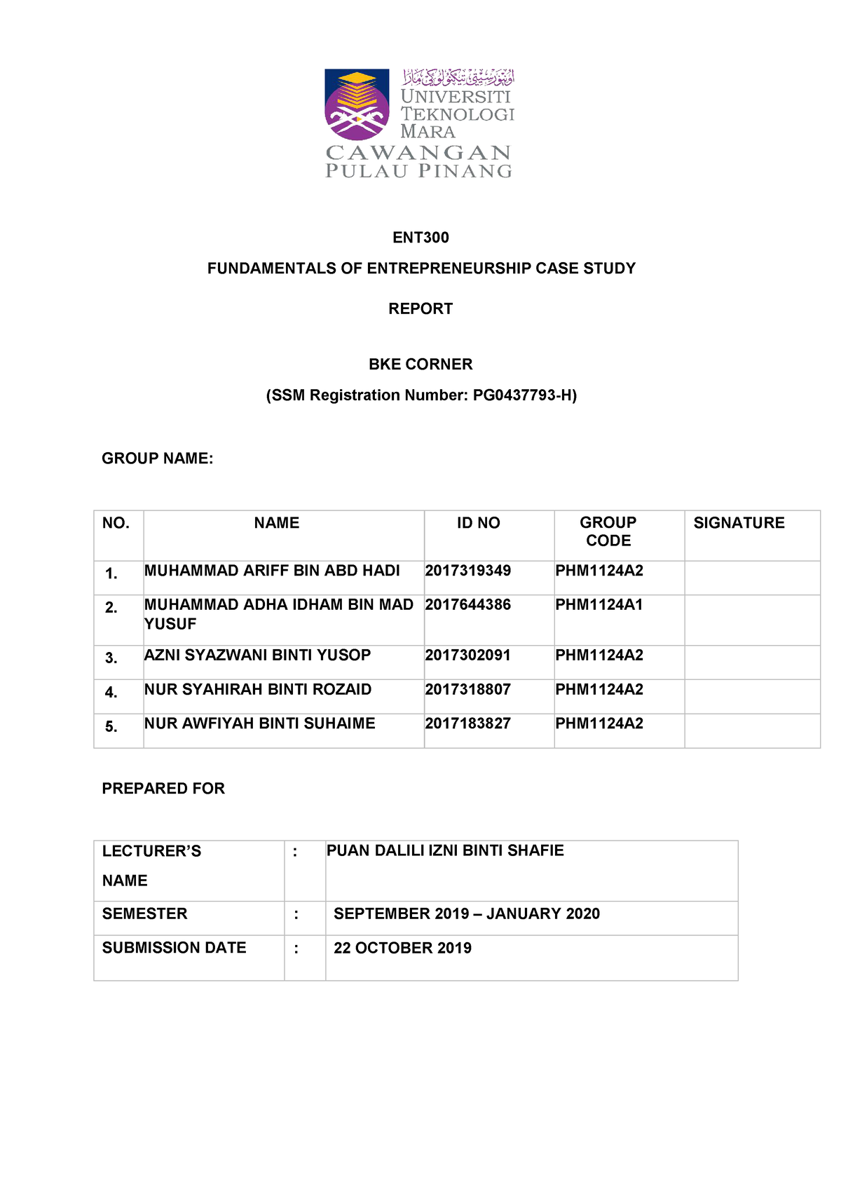 ent case study report