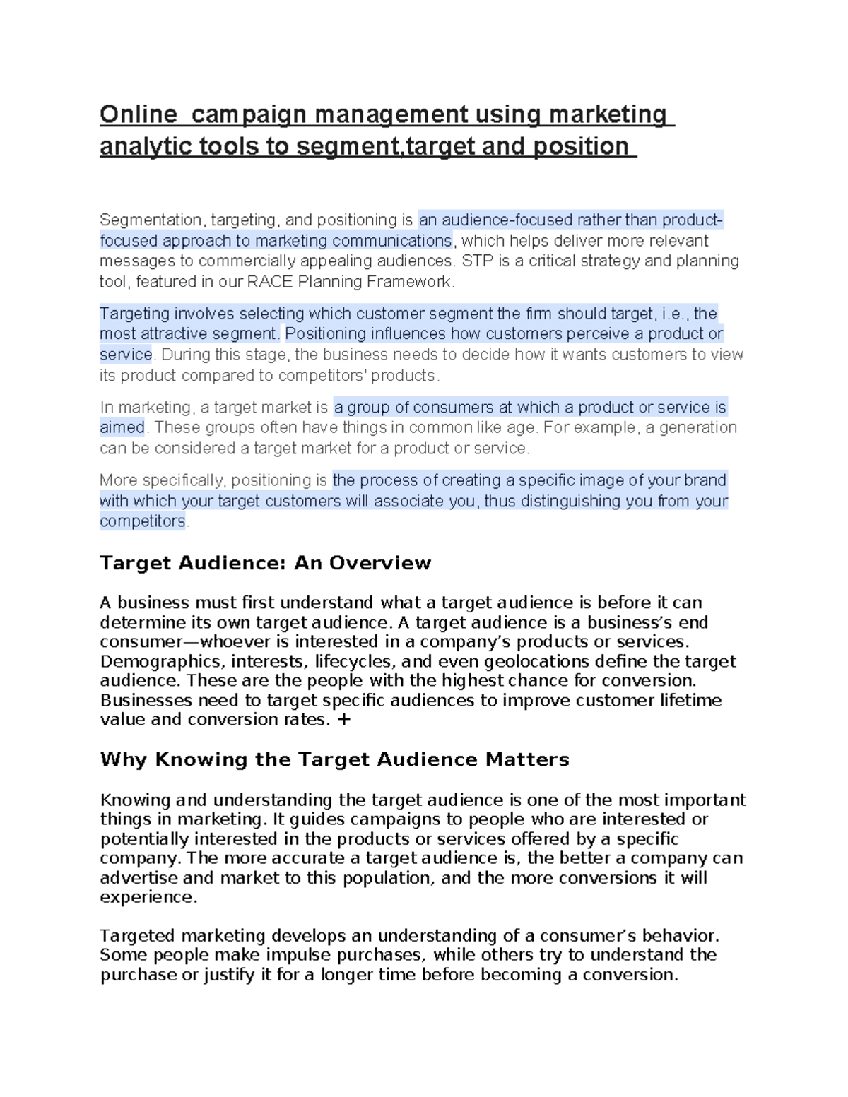 Unit 3.5 - koe094 - Online campaign management using marketing analytic ...