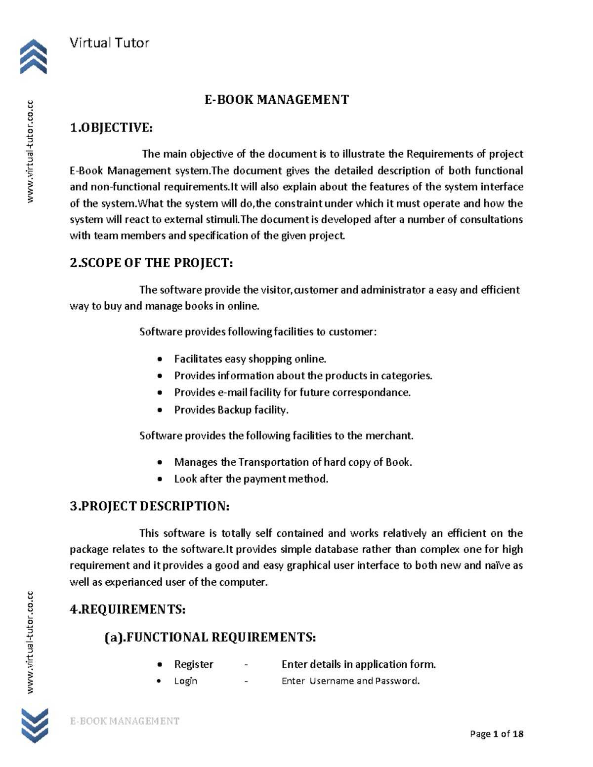 E Bookmanagementsystem EBOOK MANAGEMENT virtualtutor.co virtual