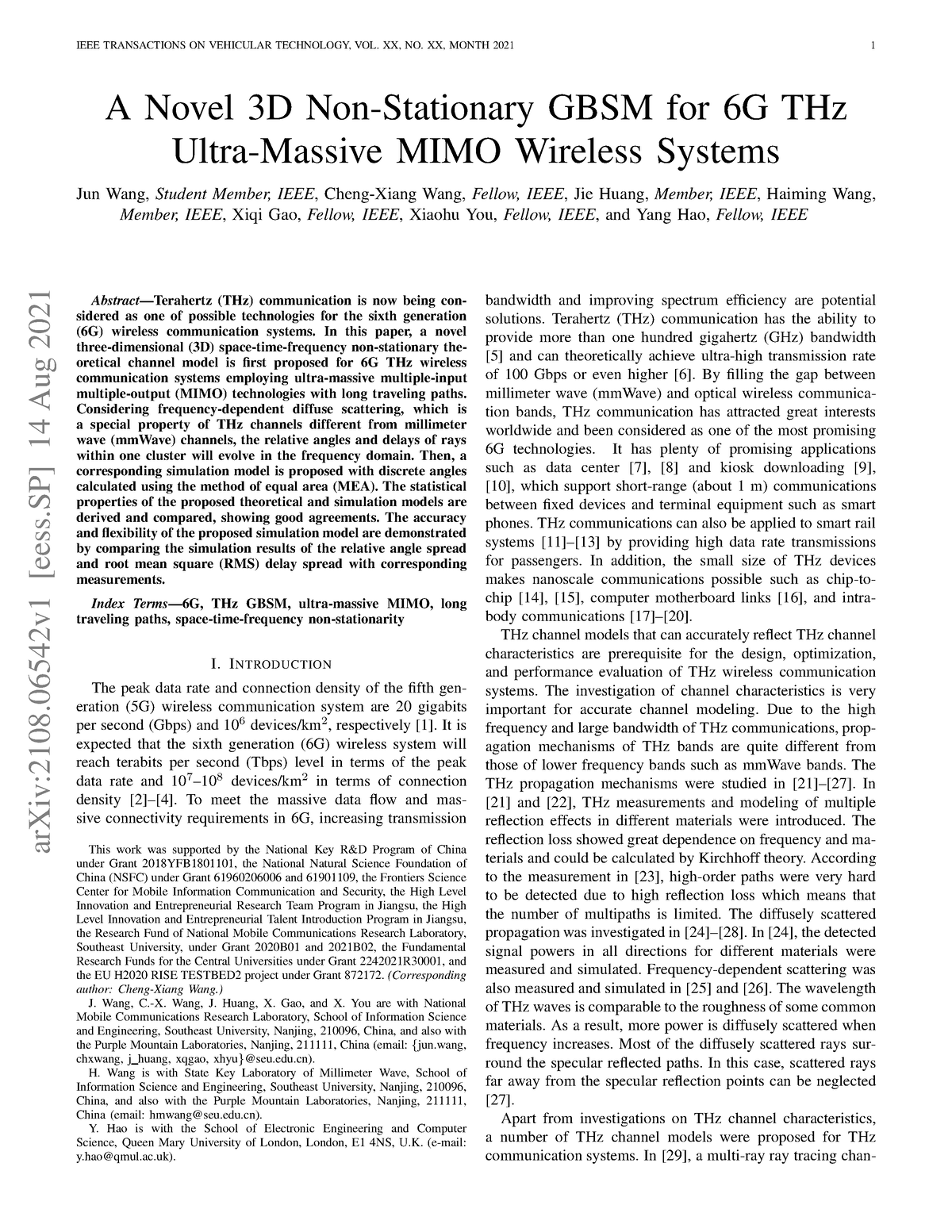 A Novel 3D Non-Stationary GBSM For 6G THz Ultra-Ma - ArXiv:2108 [eess ...