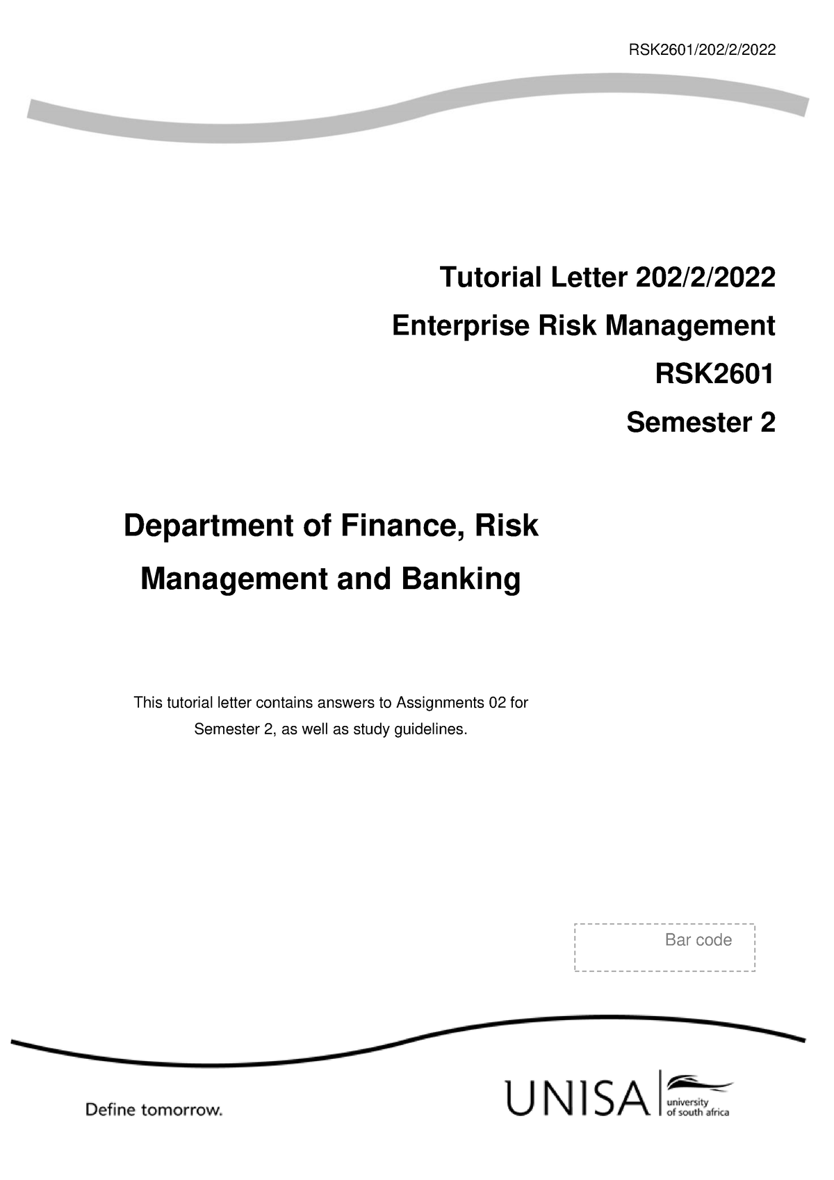 enterprise risk management assignment