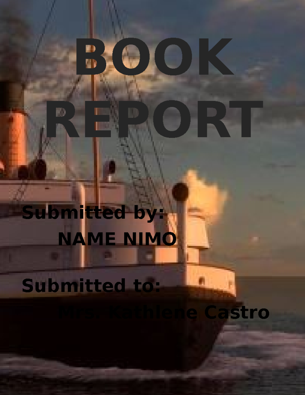 book report titanic