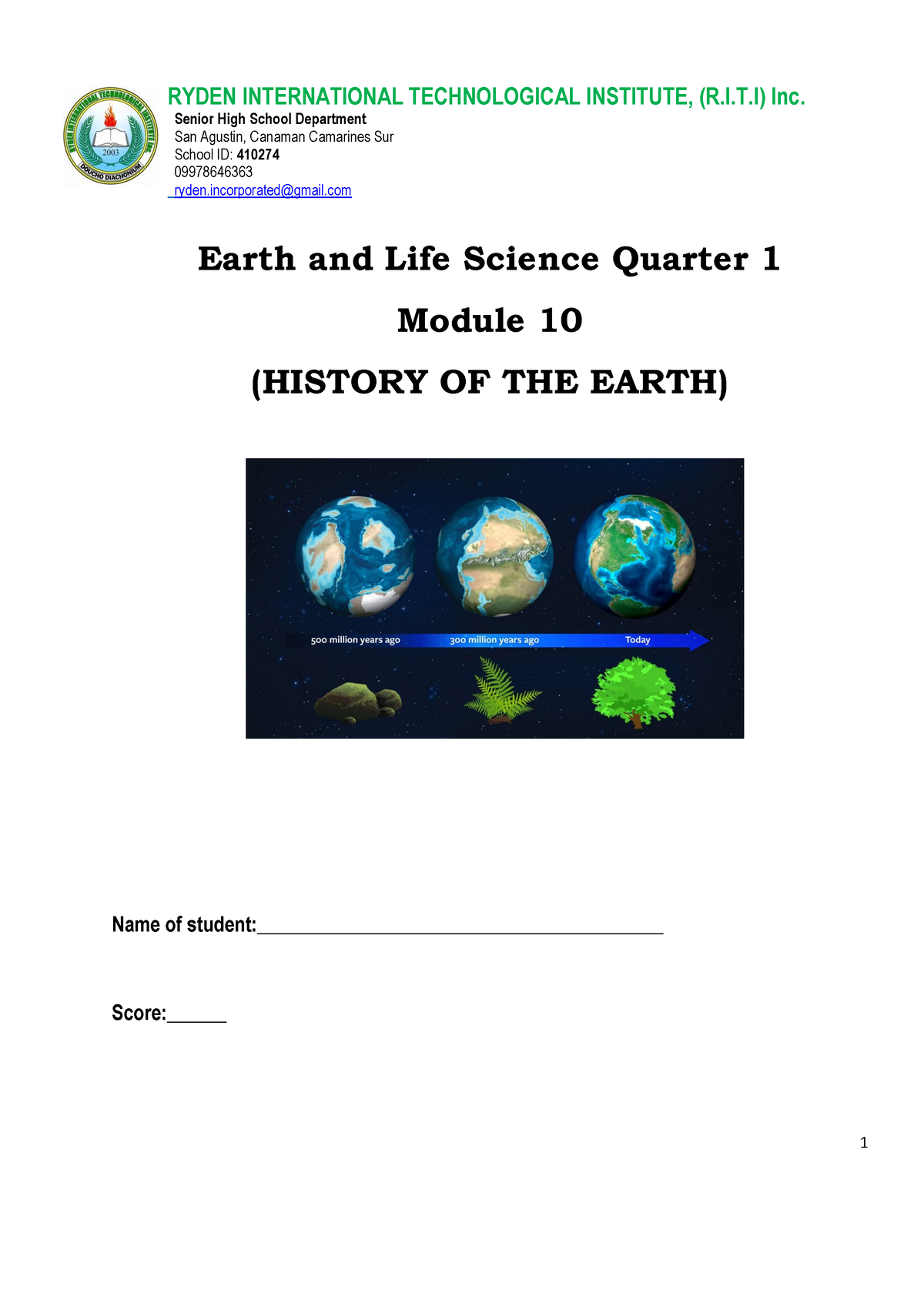 essay question for earth and life science