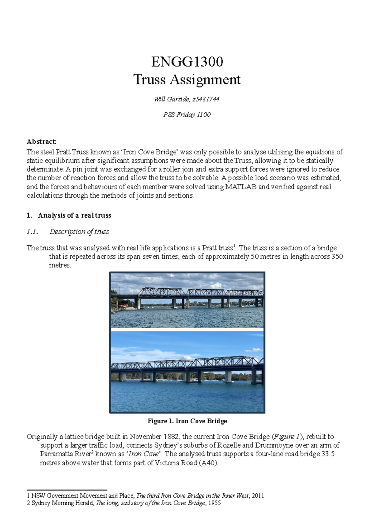 Engg1300 Truss Assignment Report Template Engg Truss Assignment