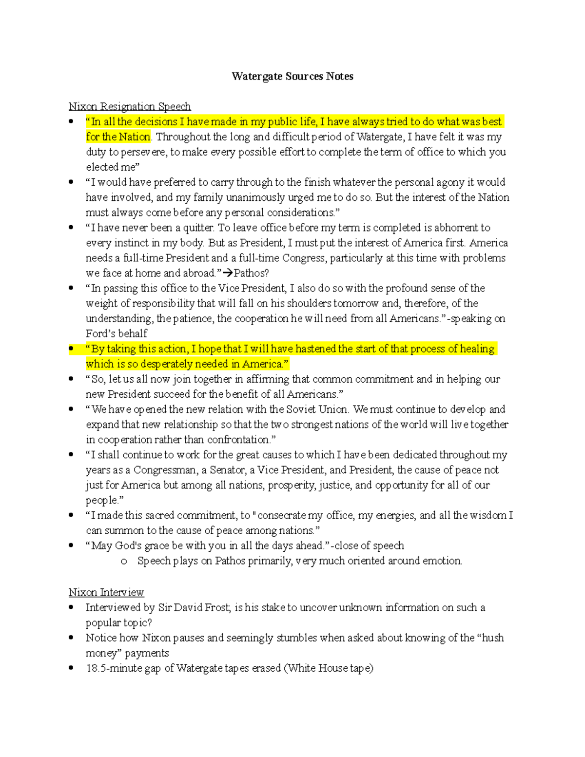 Watergate Sources Notes Throughout the long and difficult period of