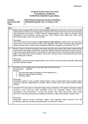 Soal Pdgk4108 Tmk1 2 - Soal Tmk1 Matematika - PDGK4108- 2 1 Dari 1 ...