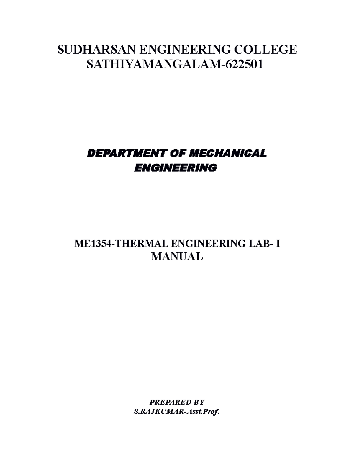 Files MECH Manual V ME1308 - Thermal Engineering Laboratory-I ...