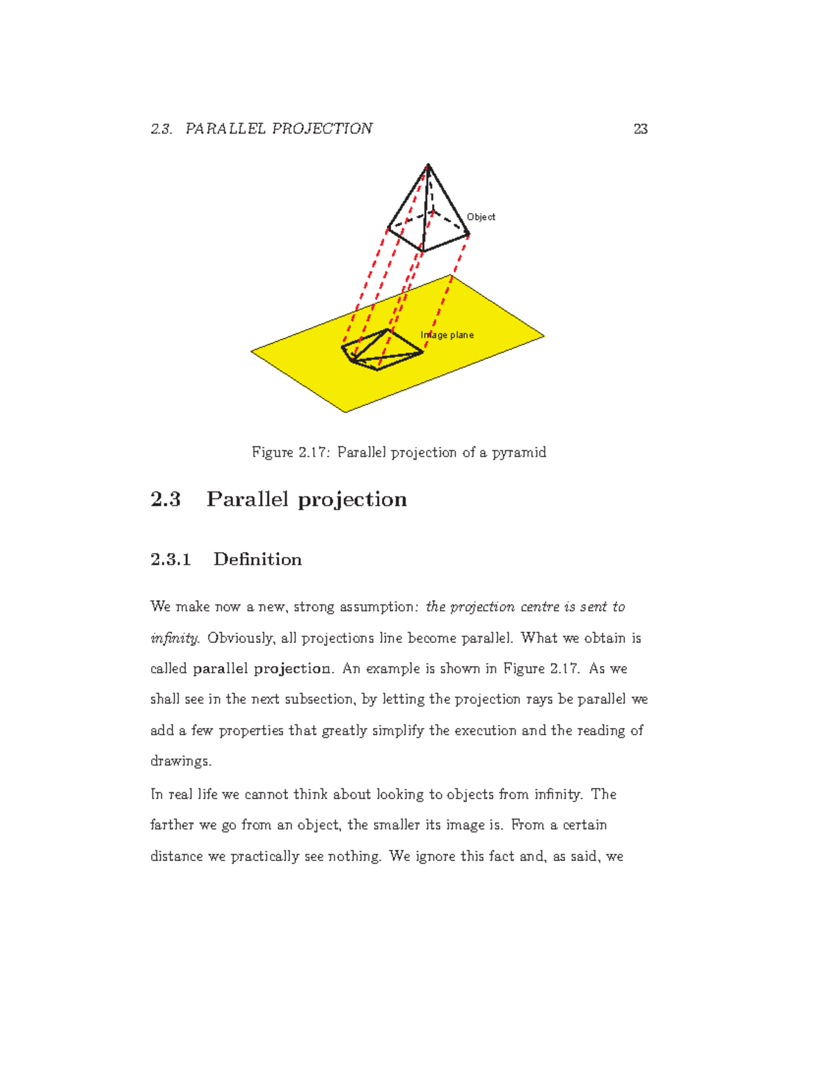 Descriptive notes p5 - 2. PARALLEL PROJECTION 23 Object Image plane ...