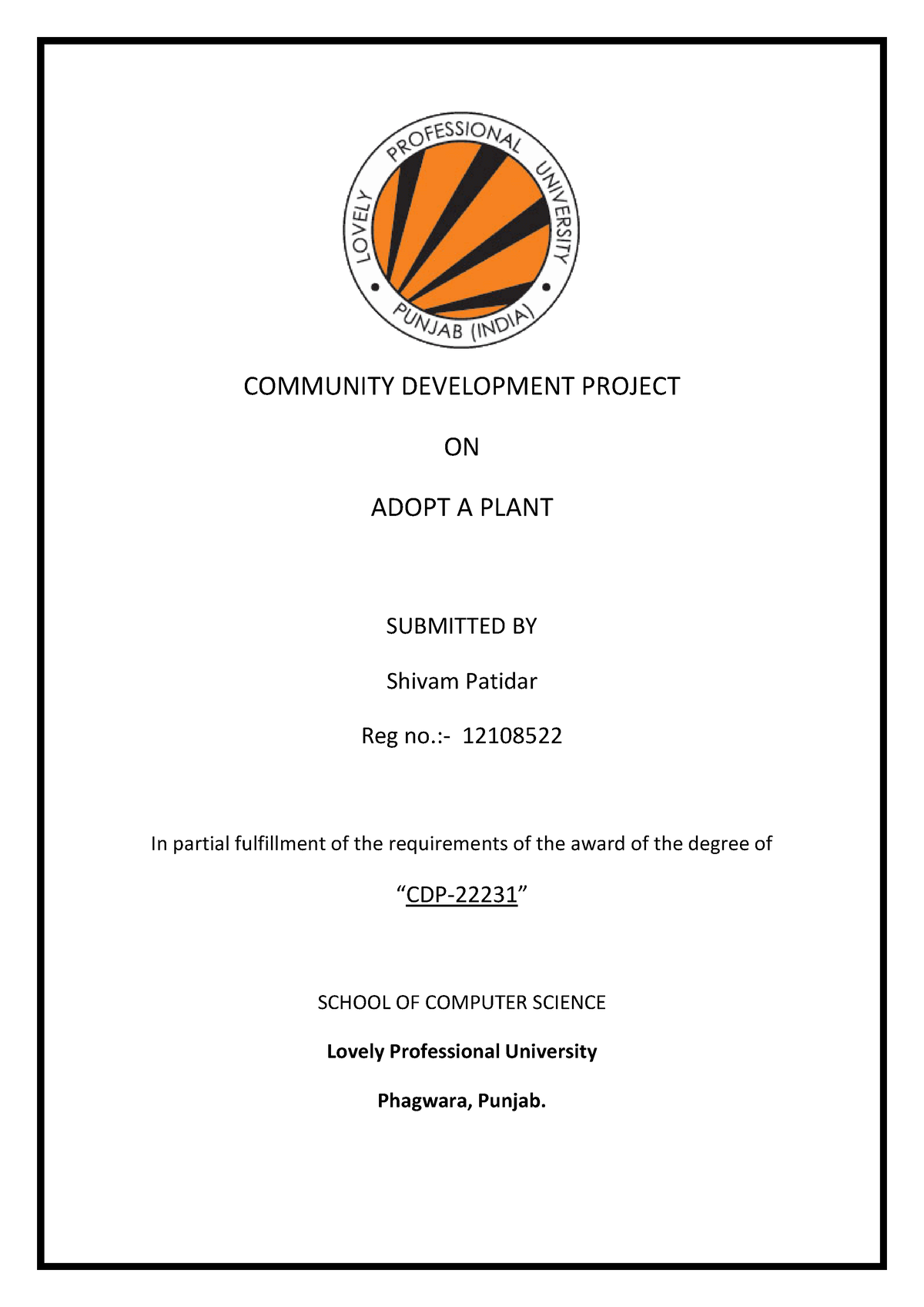 12108522 CDP - Community Development Projects - ####### COMMUNITY ...