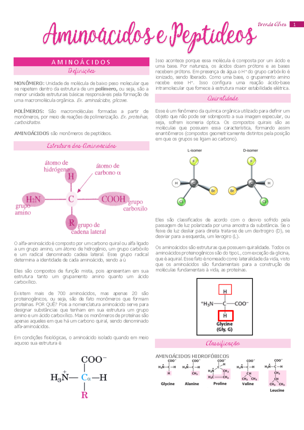 Aminoácidos - Aminoácidos - Introdução A Bioquímica E Aplicações ...