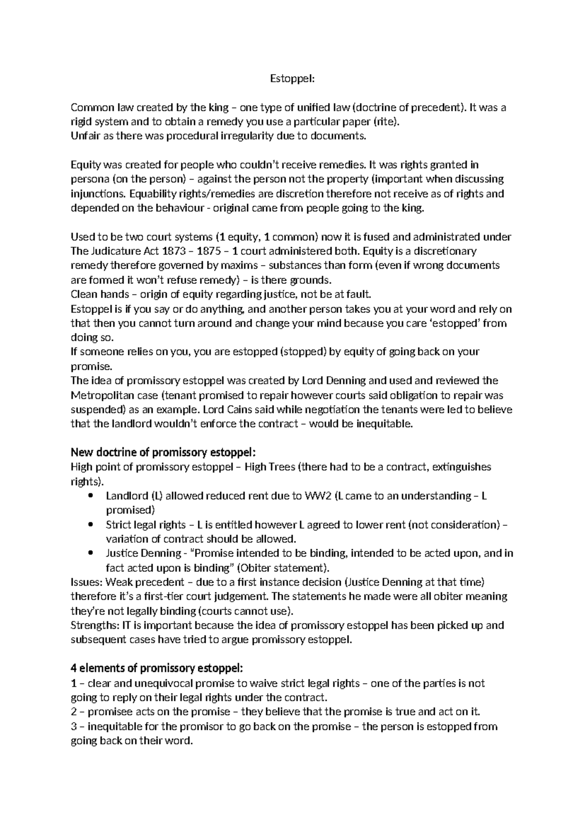 Estopell - Estoppel: Common law created by the king – one type of ...