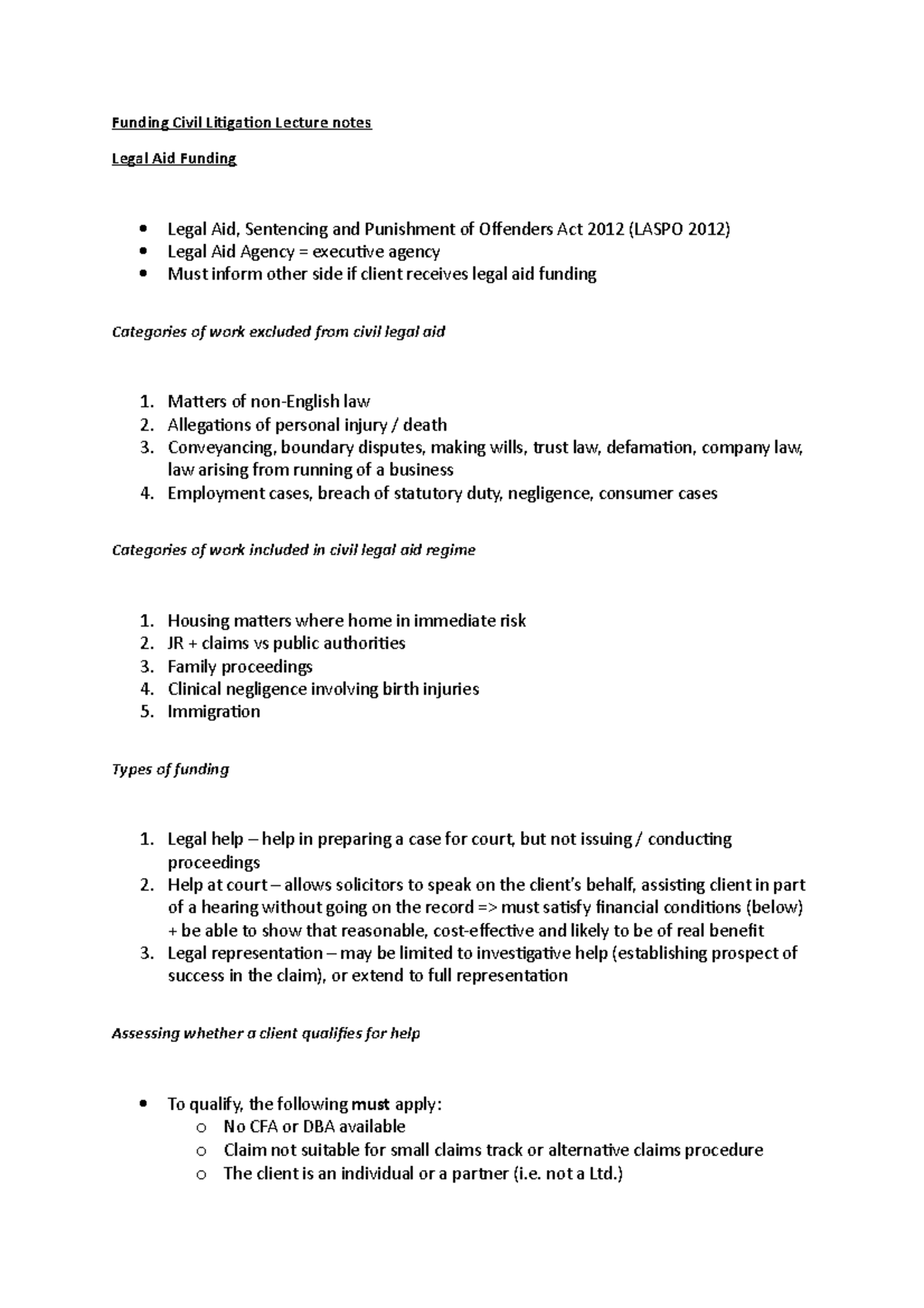 Funding civil litigation lecture notes not a ltd merits test