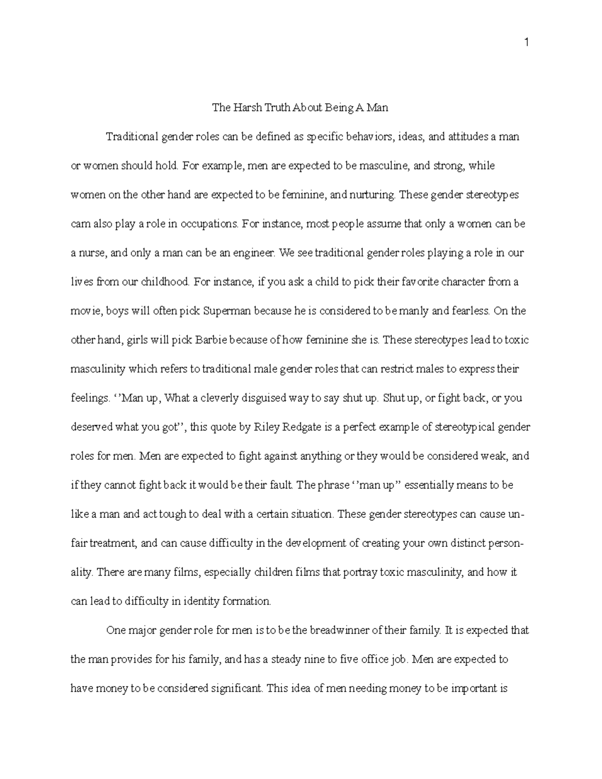 Toxic masculinity essay image