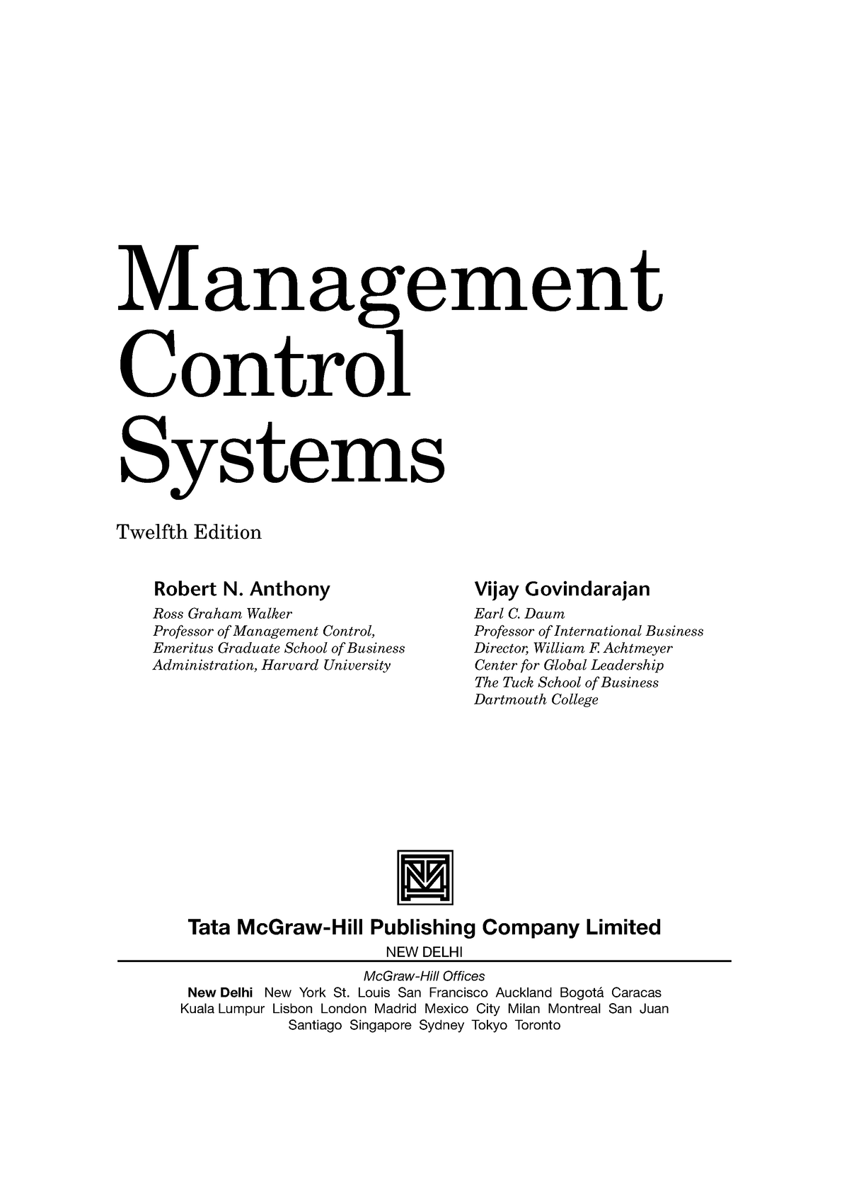 management control system case study pdf