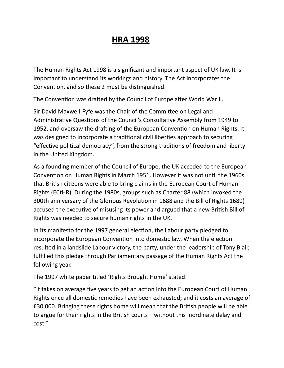 hra-1998-essay-hra-1998-the-human-rights-act-1998-is-a-significant