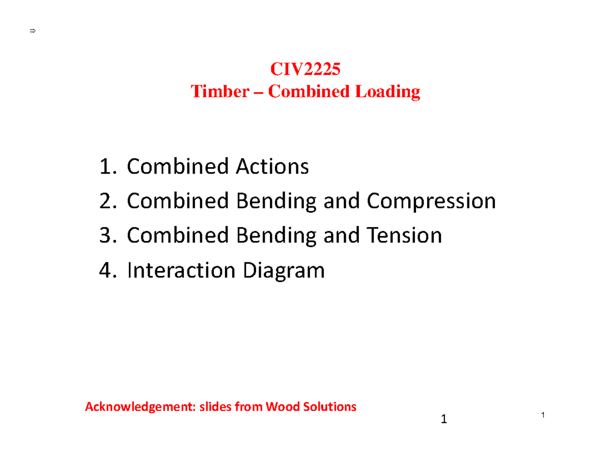 Update~1 - Updated notes - 1 1 CIV Timber – Combined Loading ...