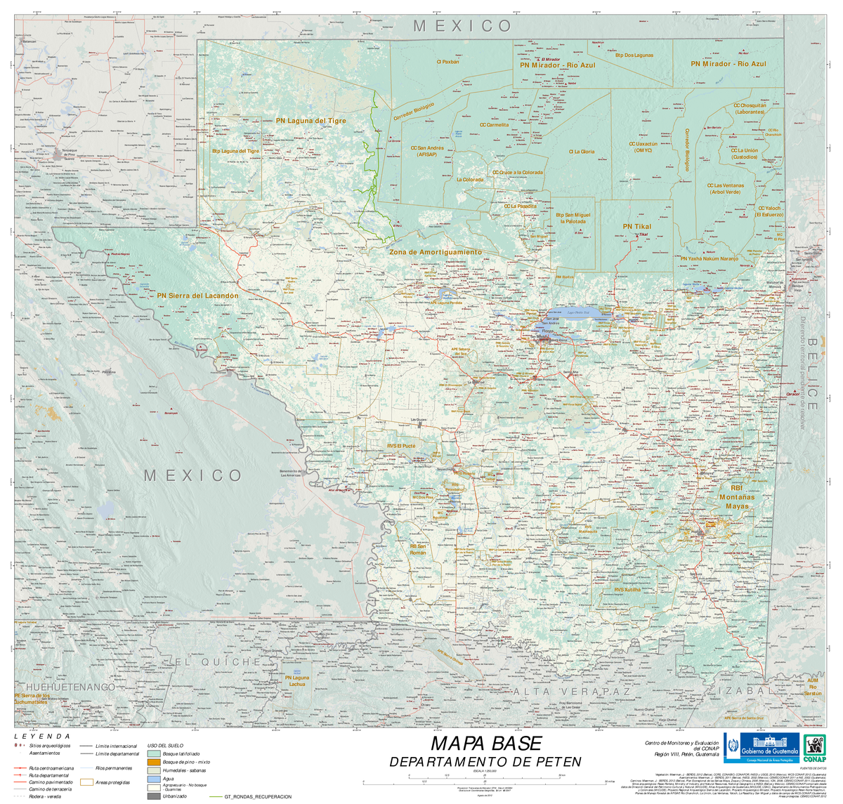 Mapa Peten - Mapa de Petén - M E X I C OM E X I C O SDSDSD SD SD Picu ...