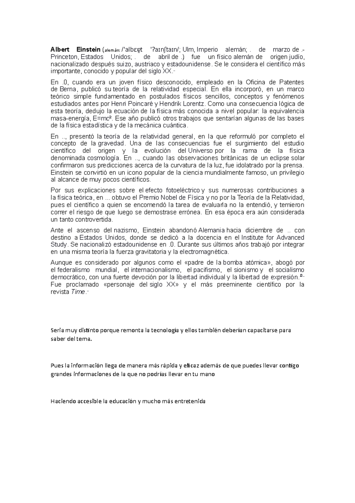 TIC y lenguaje en redes sociales - Albert Einstein (alemán: / albˈ ɛɐ̯t ...