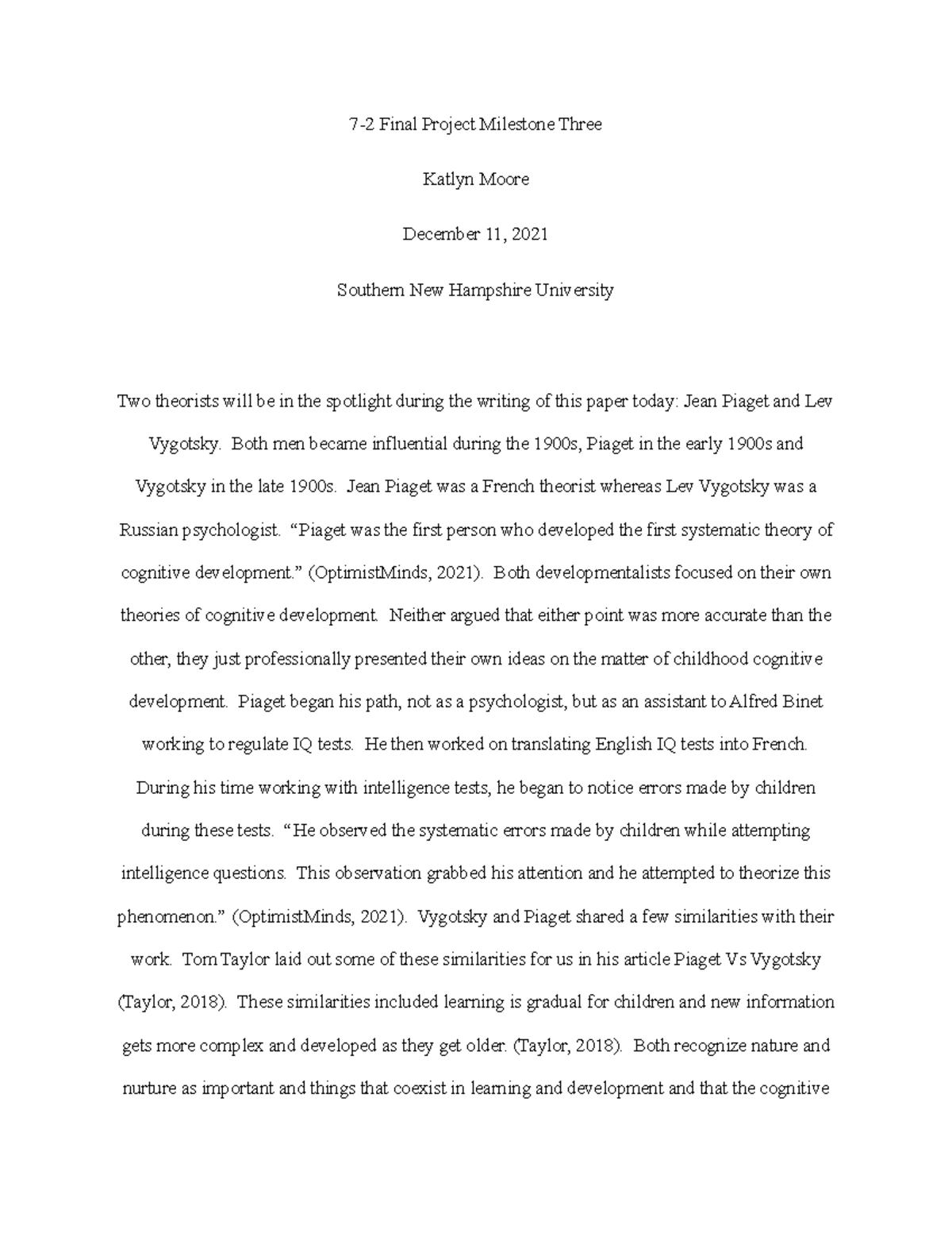 Comparison of Piaget and Vygotsky's Theories of Cognitive Development ...