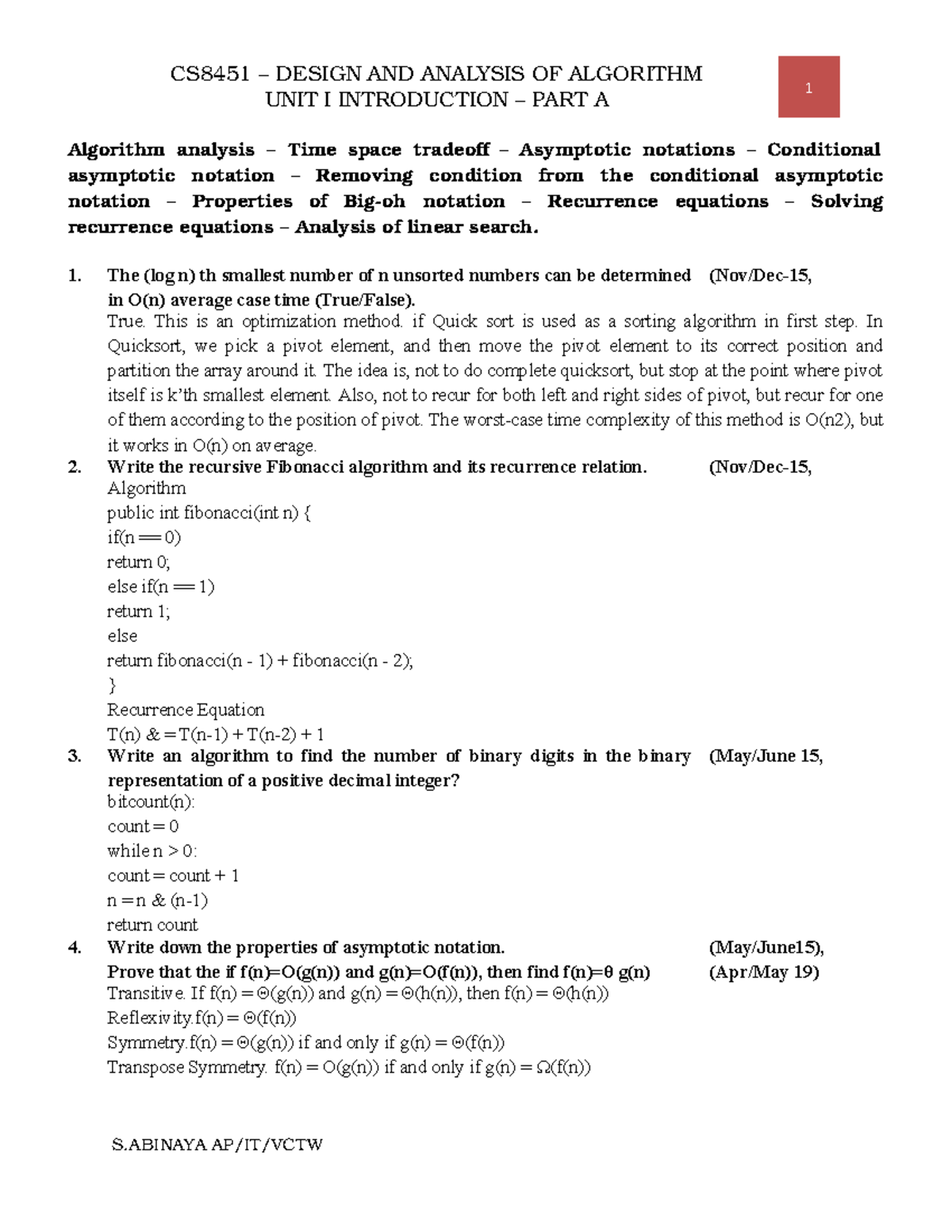 DAA Part A, Unit I - Human Computer Interaction PART A questions - UNIT ...