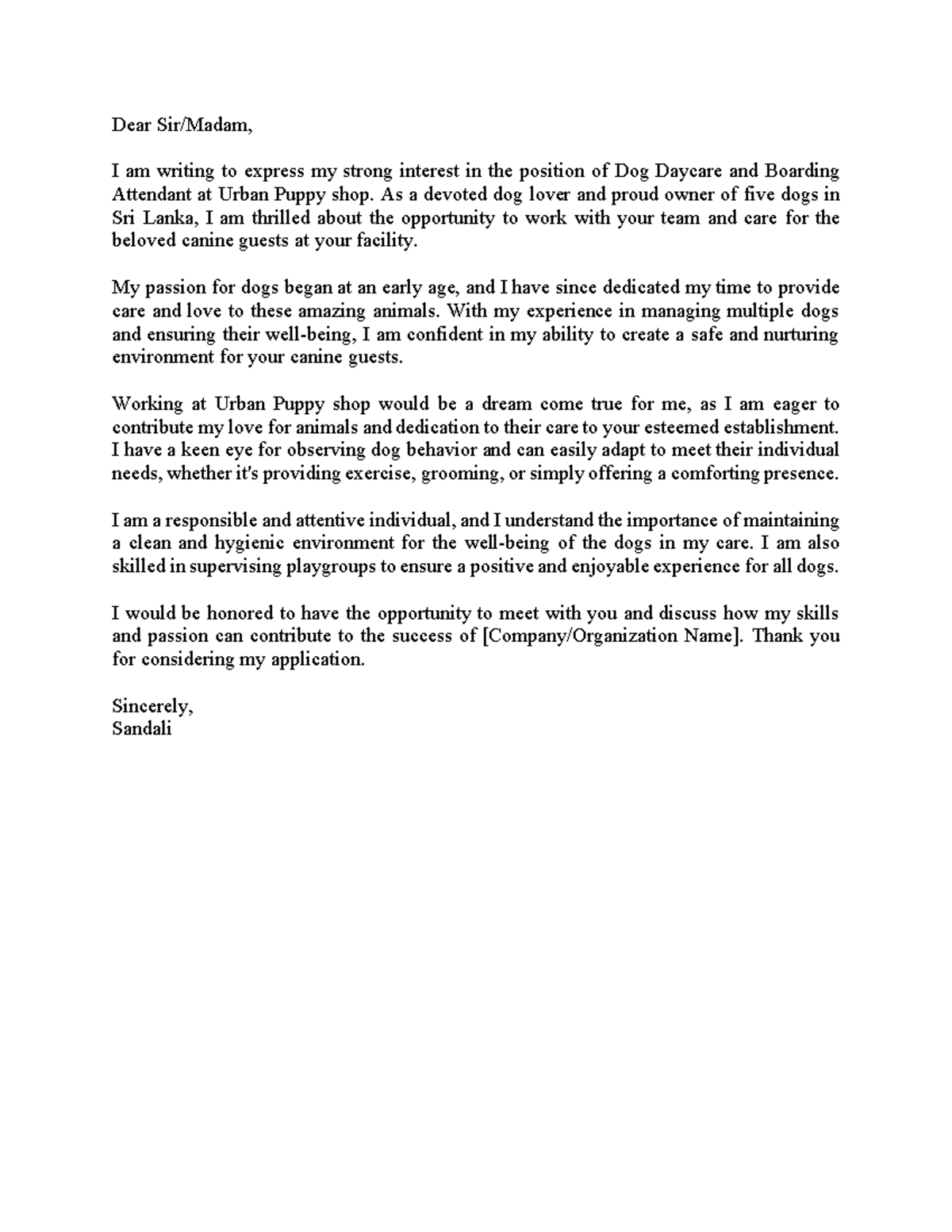 letter if business - Dear Sir/Madam, I am writing to express my strong ...