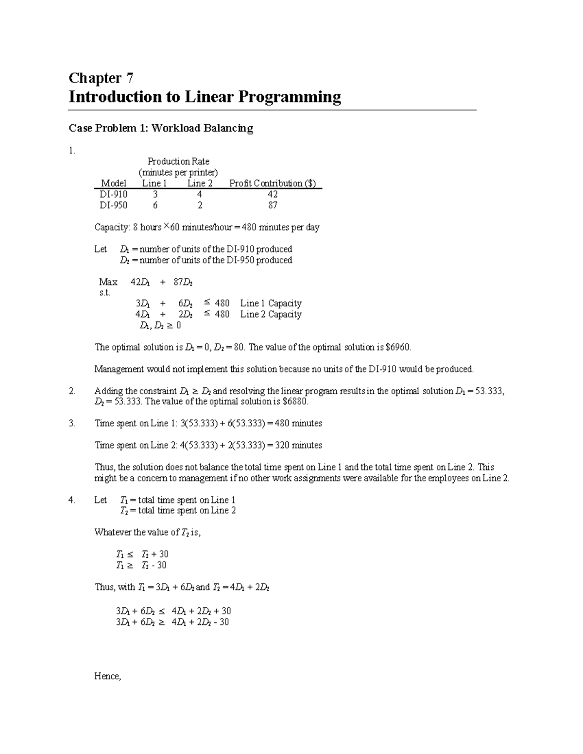 Chapter 7 Case Solutions - Introduction to Linear Programming Case ...