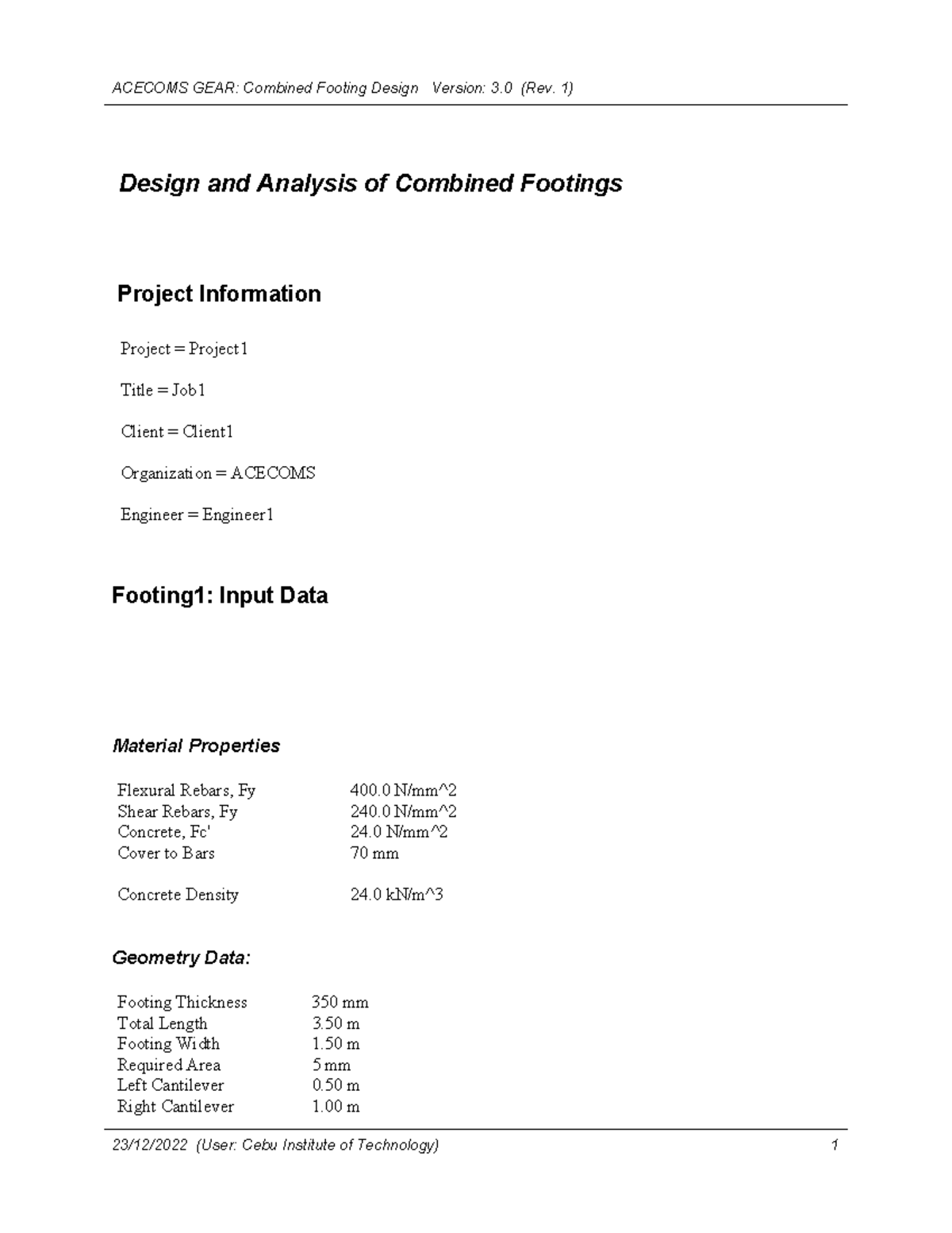 ISO Footing Report C3F3 - Design and Analysis of Combined Footings ...